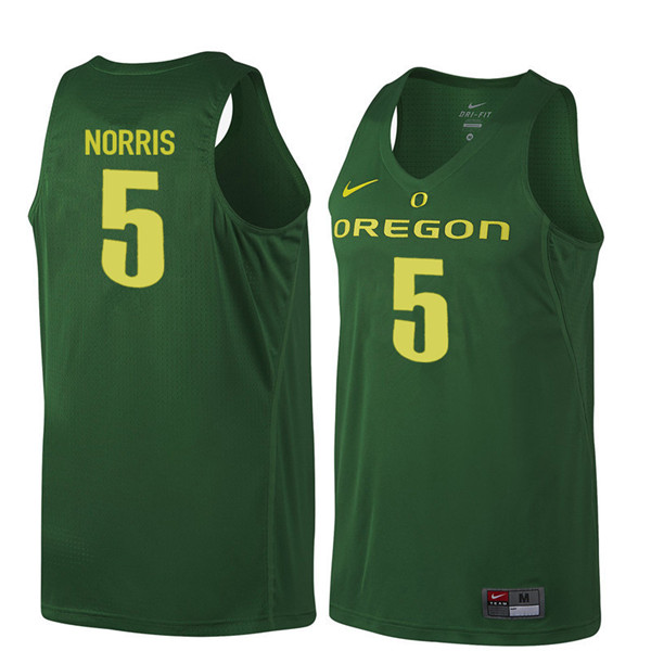 Men #5 Miles Norris Oregon Ducks College Basketball Jerseys Sale-Dark Green